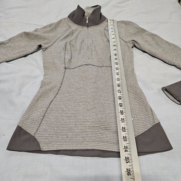 Lululemon Define 1/4 Zip Jacket Women Size 4 Gray Striped - Picture 7 of 14